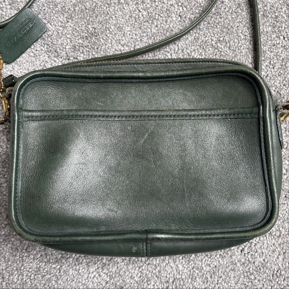 RARE 9925 Vintage Coach Carnival Crossbody Leather Green Bag Purse. - Picture 3 of 11